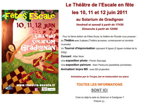 Flyer des trois jours du théâtre de l'escale