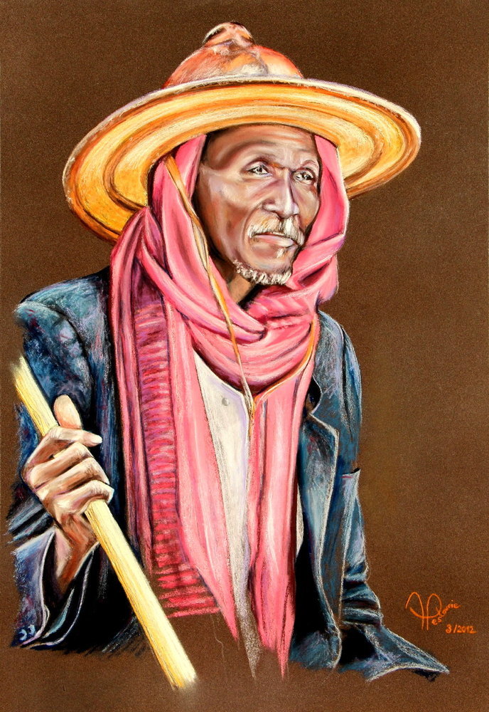 Vieil Homme peul, Mali, Di&eacute;ou